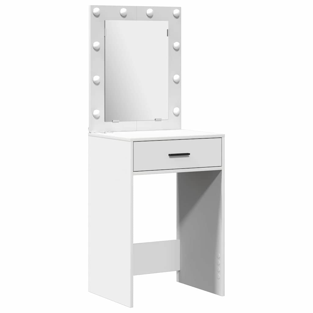 Set da tavolo da trucco con LED 2 pcs Bianco Legno multistrato