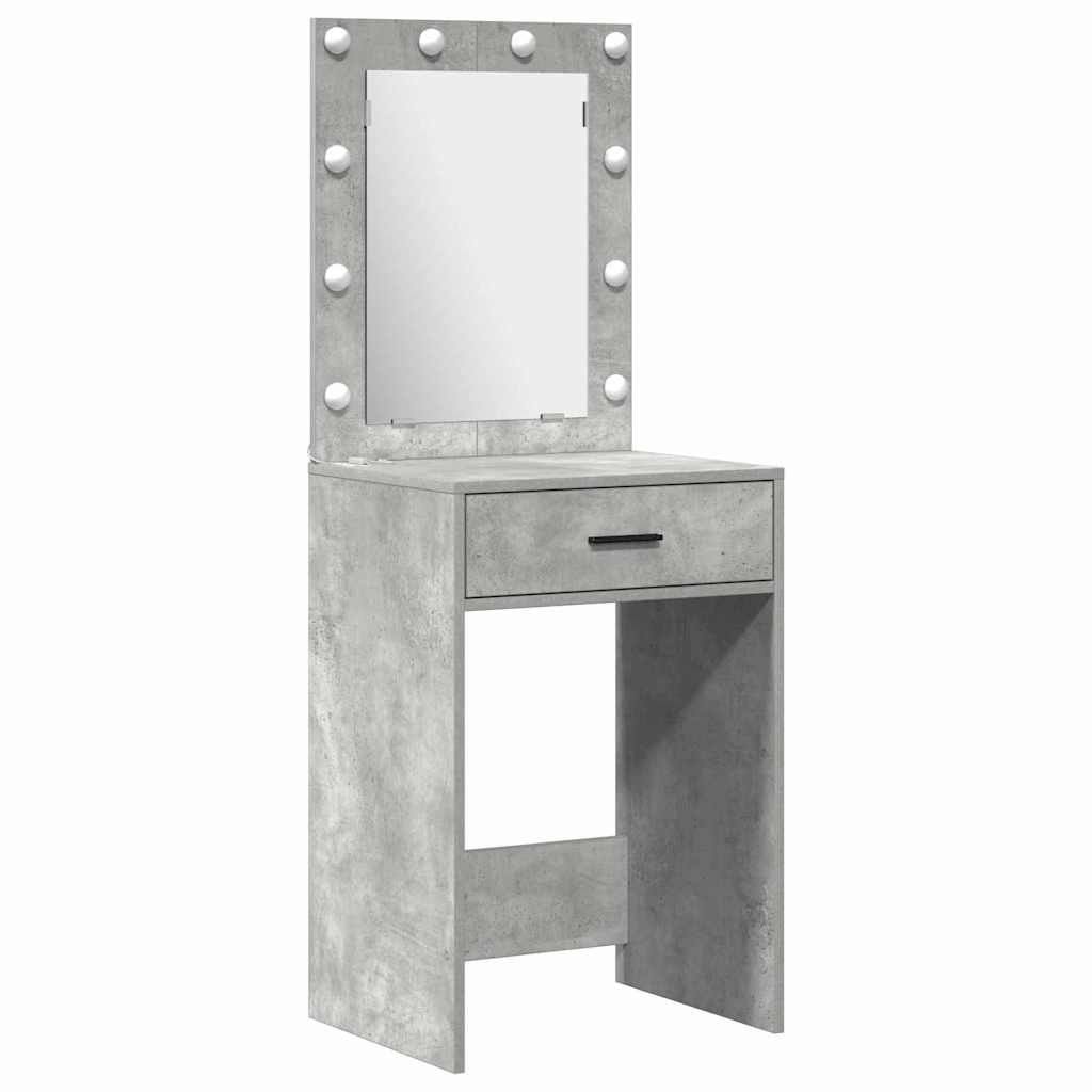 Set da tavolo da trucco con LED con porta 2 pcs Grigio cemento