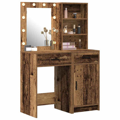 Set da tavolo da trucco con LED con porta 2 pcs Legno vecchio