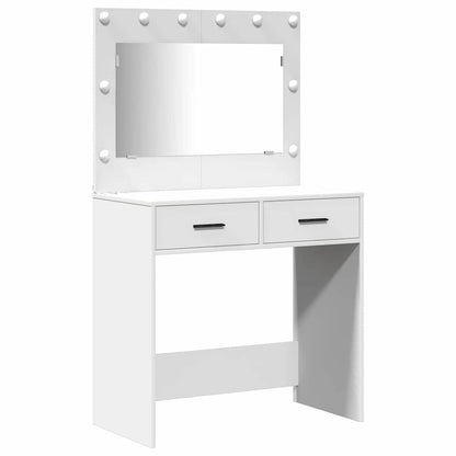 Set da tavolo da trucco con LED 3 pcs Bianco Legno multistrato