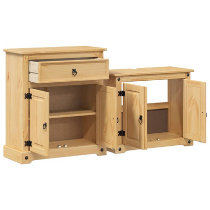 Set Mobili da Bagno 2 pz Corona in Legno Massello di Pino