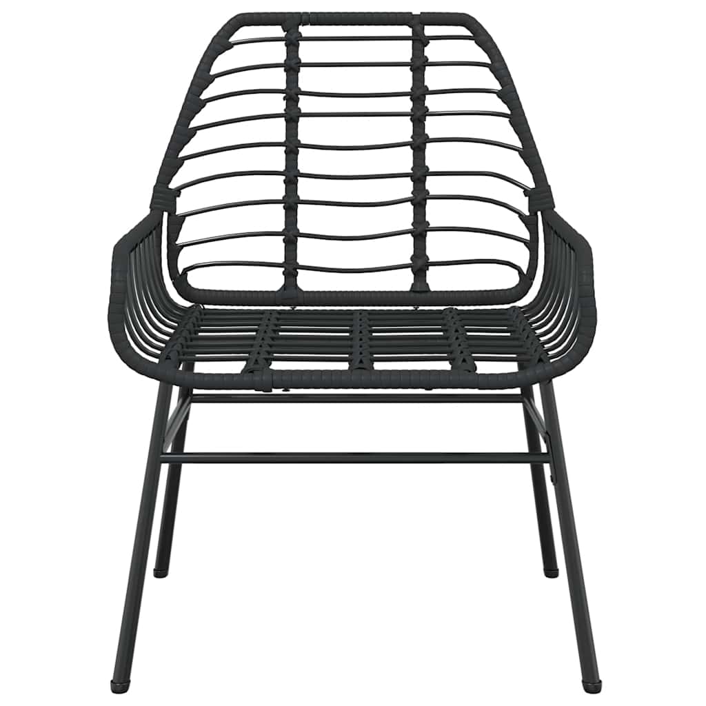 Set Mobili da Pranzo per Giardino 3 pz Nero Polyrattan Vetro