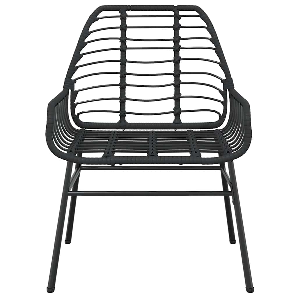 Set Mobili da Pranzo per Giardino 5 pz Nero Polyrattan Vetro