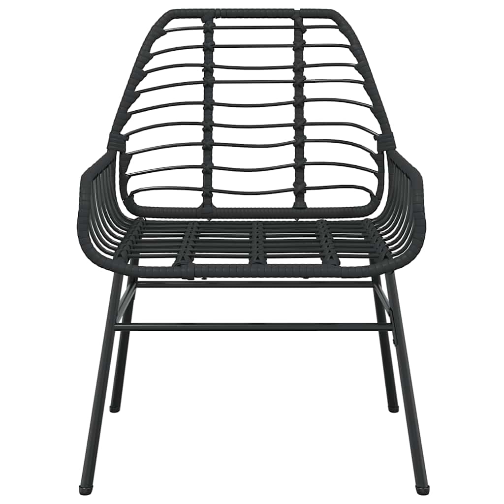 Set Mobili da Pranzo per Giardino 5 pz Nero Polyrattan Vetro