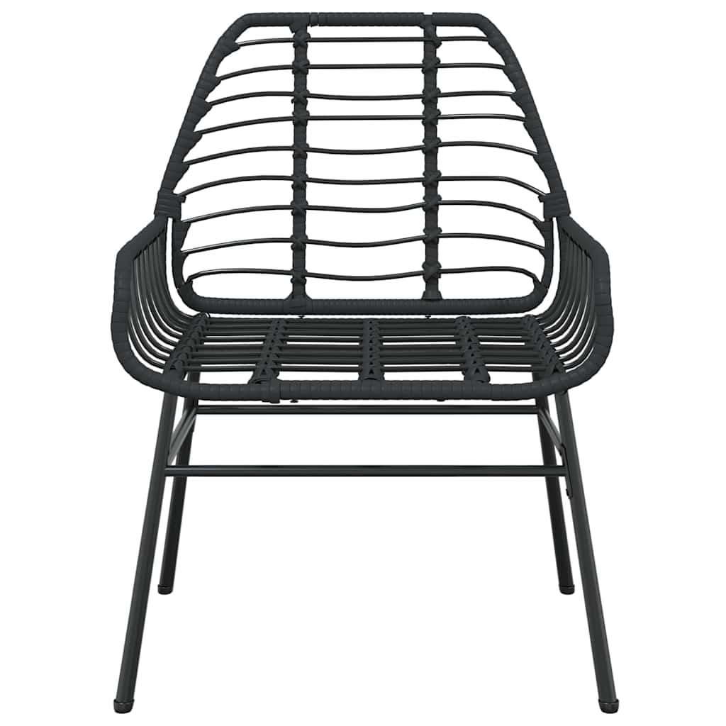 Set Pranzo da Giardino 7 pz Nero Polyrattan Vetro