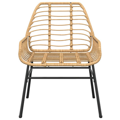 Set da Pranzo da Giardino 3 pz Marrone in Polyrattan Vetro