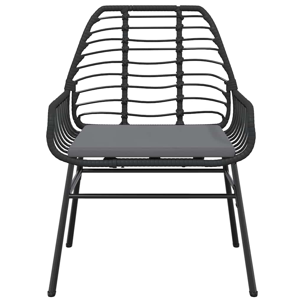 Set da Pranzo da Giardino 3 pz con Cuscini Polyrattan Vetro