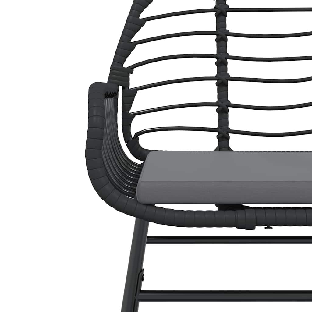 Set da Pranzo da Giardino con Cuscini 5 pz Polyrattan Vetro