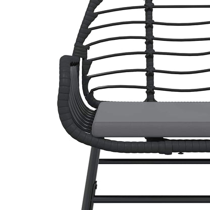 Set da Pranzo da Giardino con Cuscini 5 pz Polyrattan Vetro