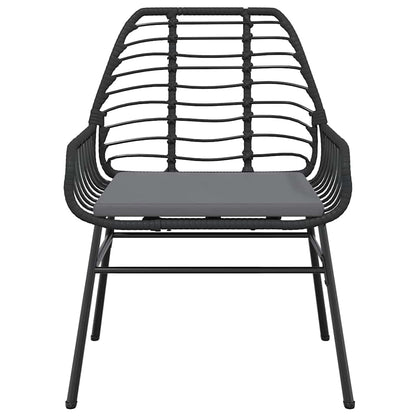 Set da Pranzo da Giardino 9 pz con Cuscini Polyrattan Vetro