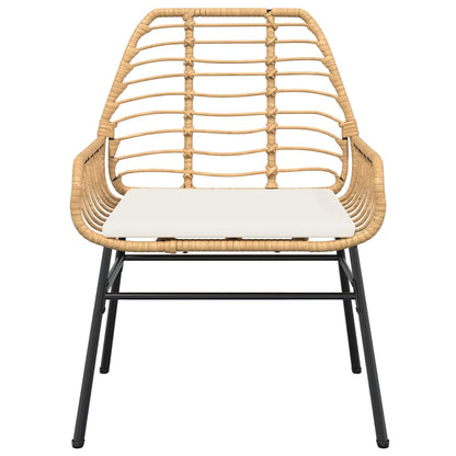 Set da Pranzo da Giardino 3pz con Cuscini Polyrattan Vetro