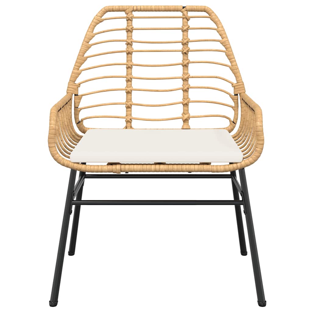 Set da Pranzo da Giardino 9 pz con Cuscini Polyrattan Vetro