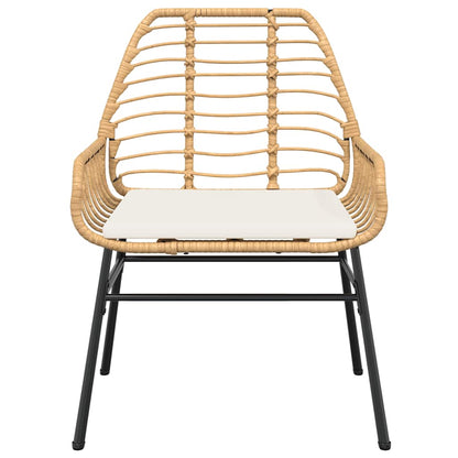 Set da Pranzo da Giardino 9 pz con Cuscini Polyrattan Vetro