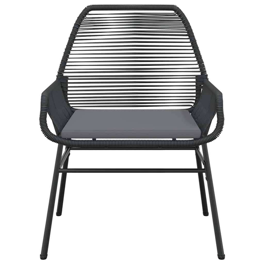 Set da Pranzo da Giardino 3 pz con Cuscini Polyrattan Vetro