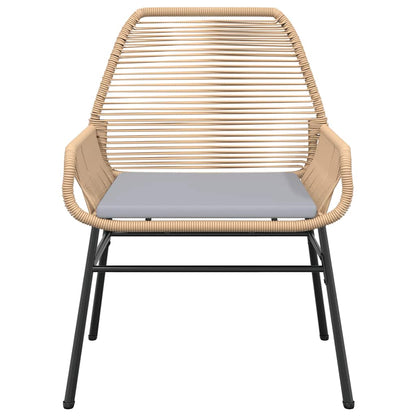 Set da Pranzo da Giardino 3pz con Cuscini Polyrattan Vetro