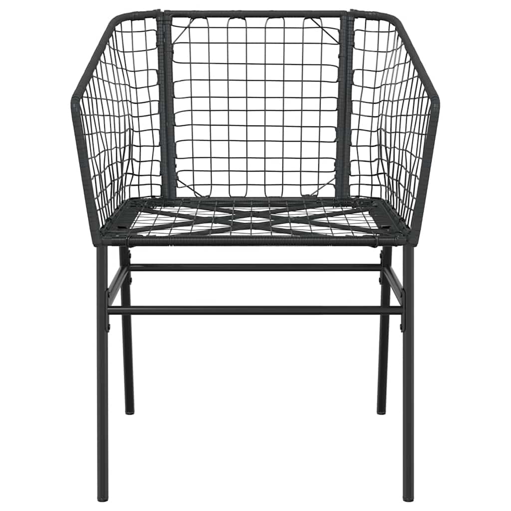 Set Mobili da Pranzo per Giardino 5 pz Nero Polyrattan Vetro