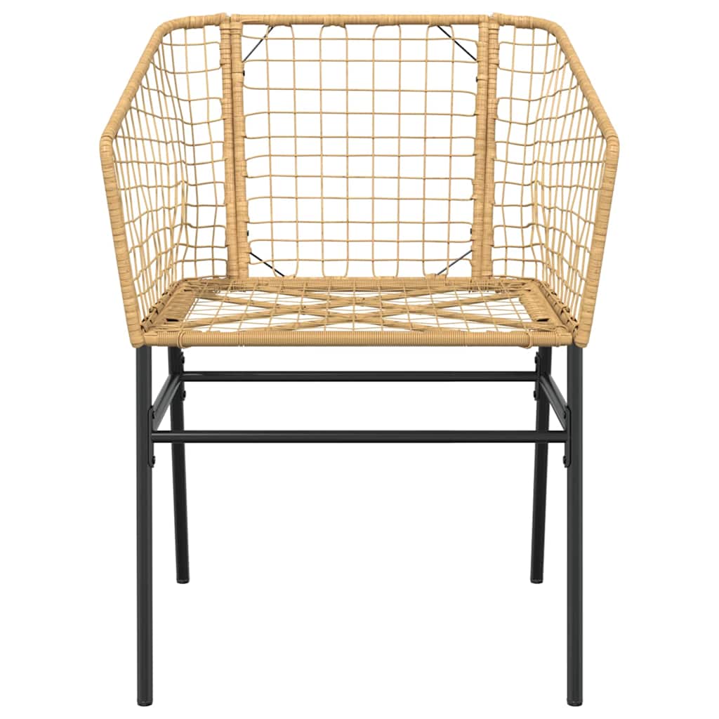 Set Pranzo da Giardino 7pz Marrone Polyrattan Vetro
