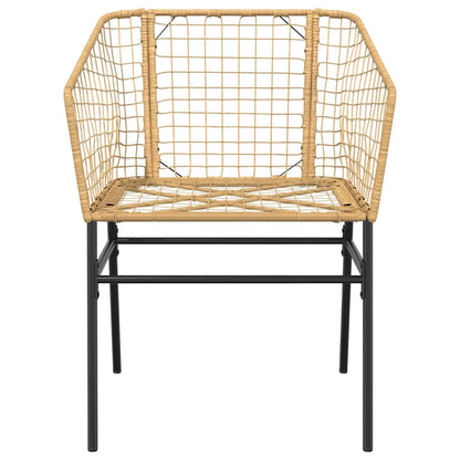 Set Pranzo da Giardino 7pz Marrone Polyrattan Vetro