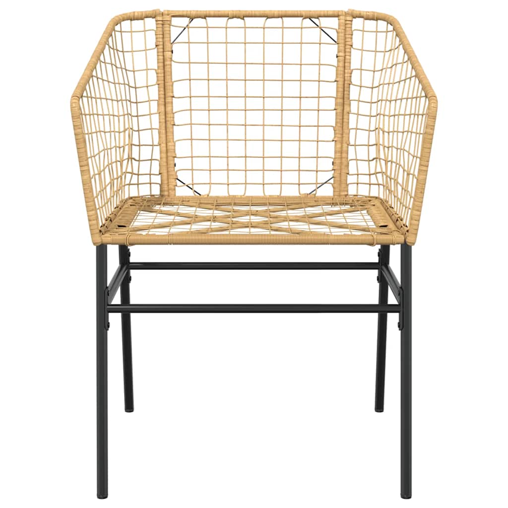 Set Pranzo da Giardino 7pz Marrone Polyrattan Vetro