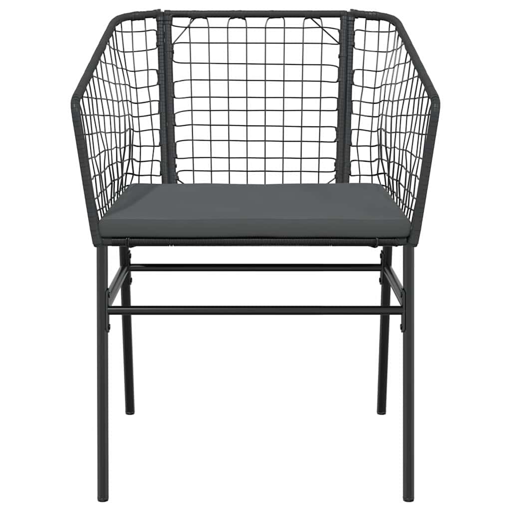 Set da Pranzo da Giardino con Cuscini 5 pz Polyrattan Vetro