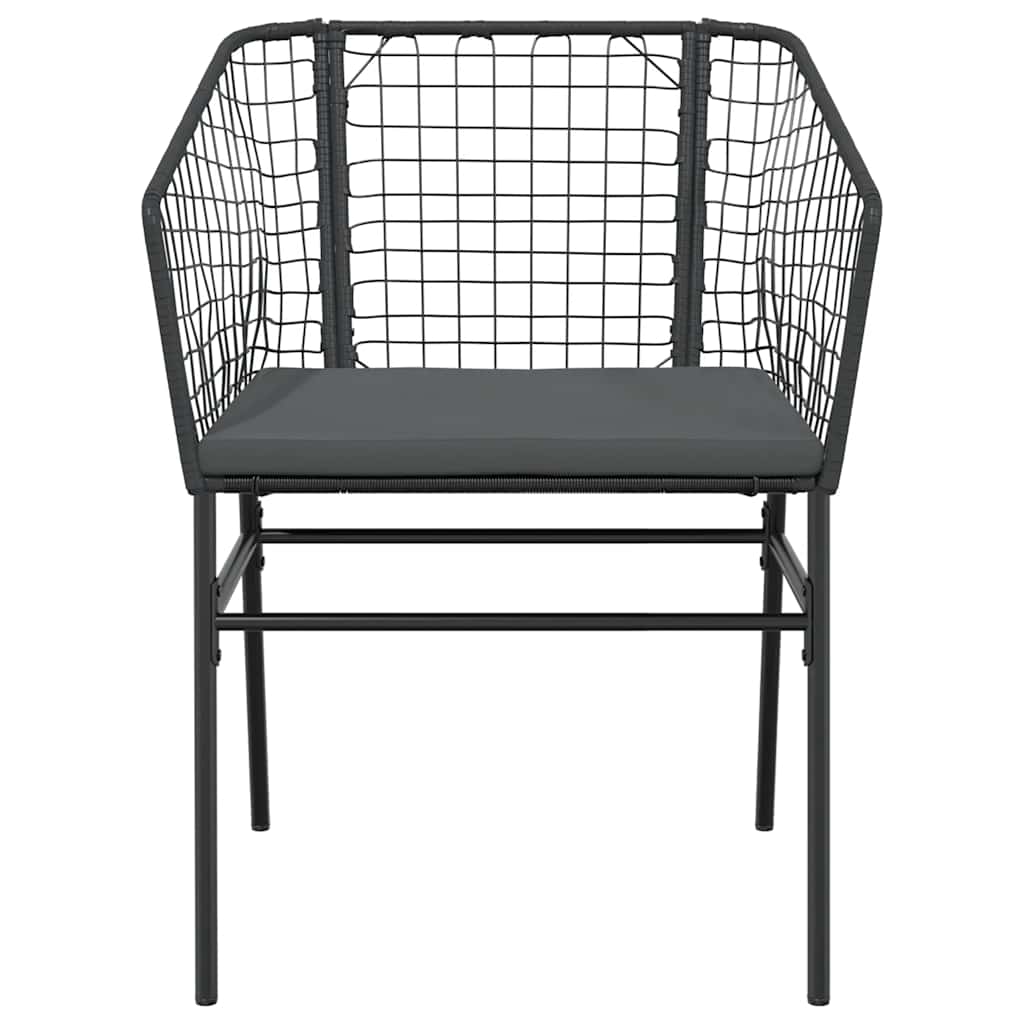 Set da Pranzo da Giardino 9 pz con Cuscini Polyrattan Vetro
