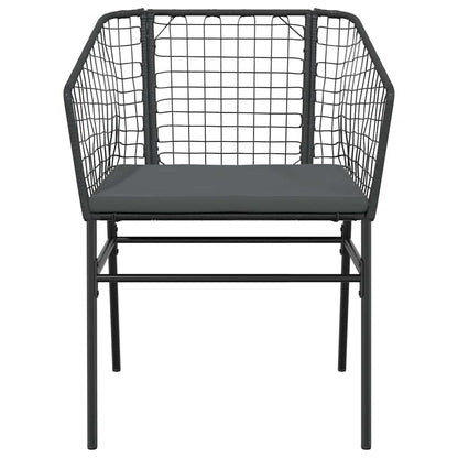 Set da Pranzo da Giardino 9 pz con Cuscini Polyrattan Vetro