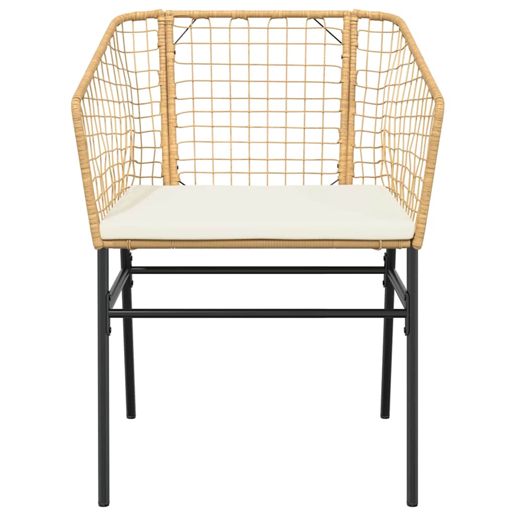 Set da Pranzo da Giardino 5pz con Cuscini Polyrattan Vetro