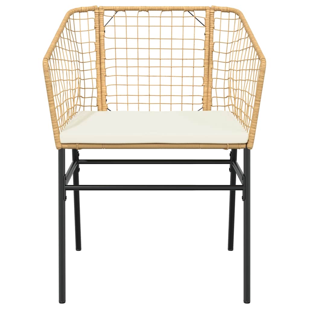 Set da Pranzo da Giardino 9 pz con Cuscini Polyrattan Vetro