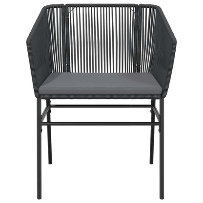 Set da Pranzo da Giardino con Cuscini 5 pz Polyrattan Vetro
