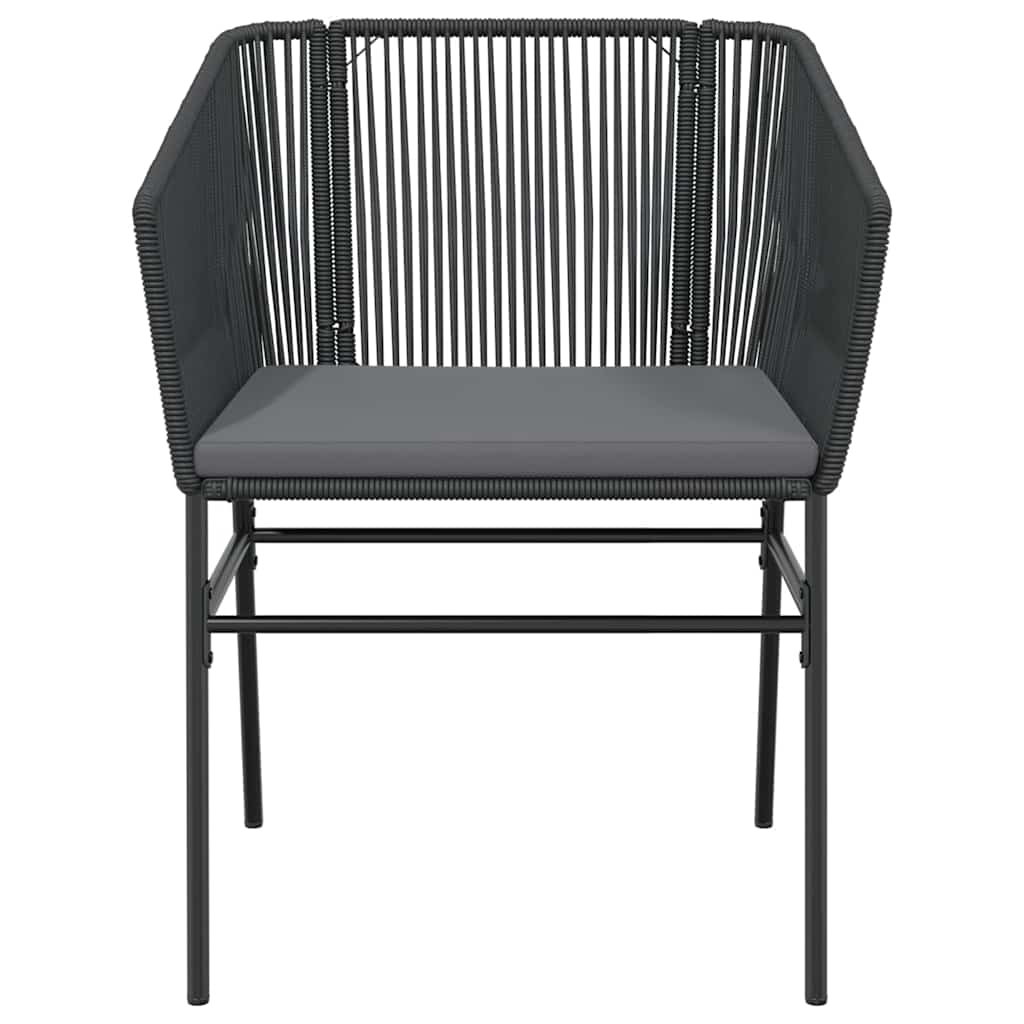 Set da Pranzo da Giardino 9 pz con Cuscini Polyrattan Vetro