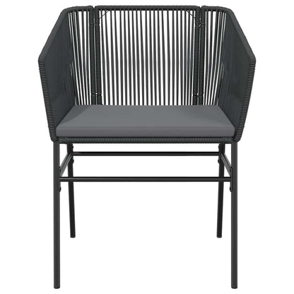 Set da Pranzo da Giardino 9 pz con Cuscini Polyrattan Vetro