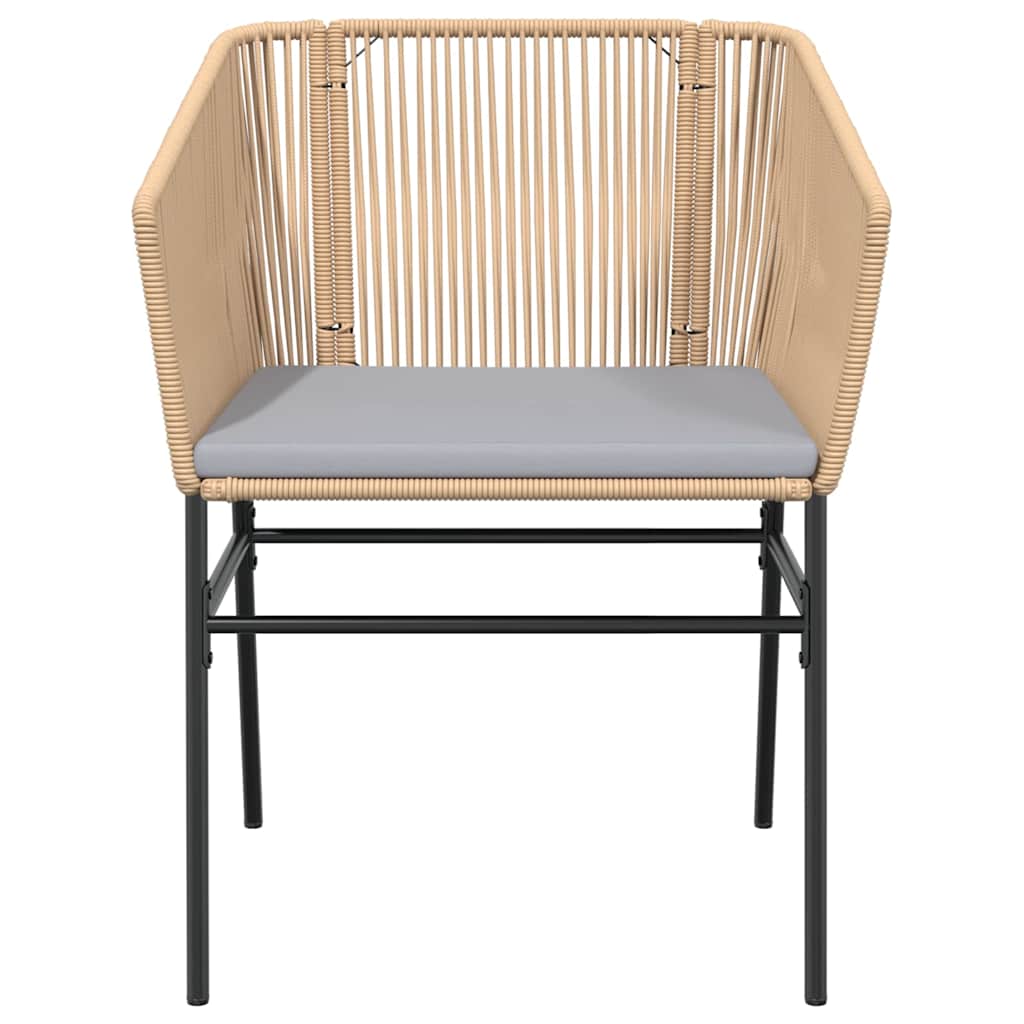 Set da Pranzo da Giardino 3pz con Cuscini Polyrattan Vetro