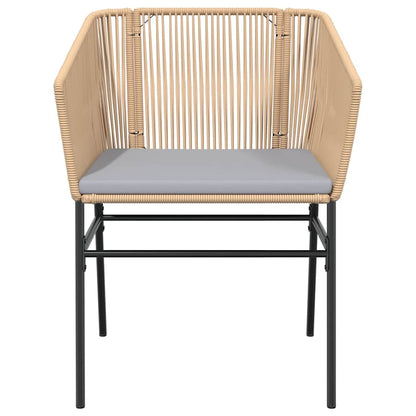 Set da Pranzo da Giardino 9 pz con Cuscini Polyrattan Vetro