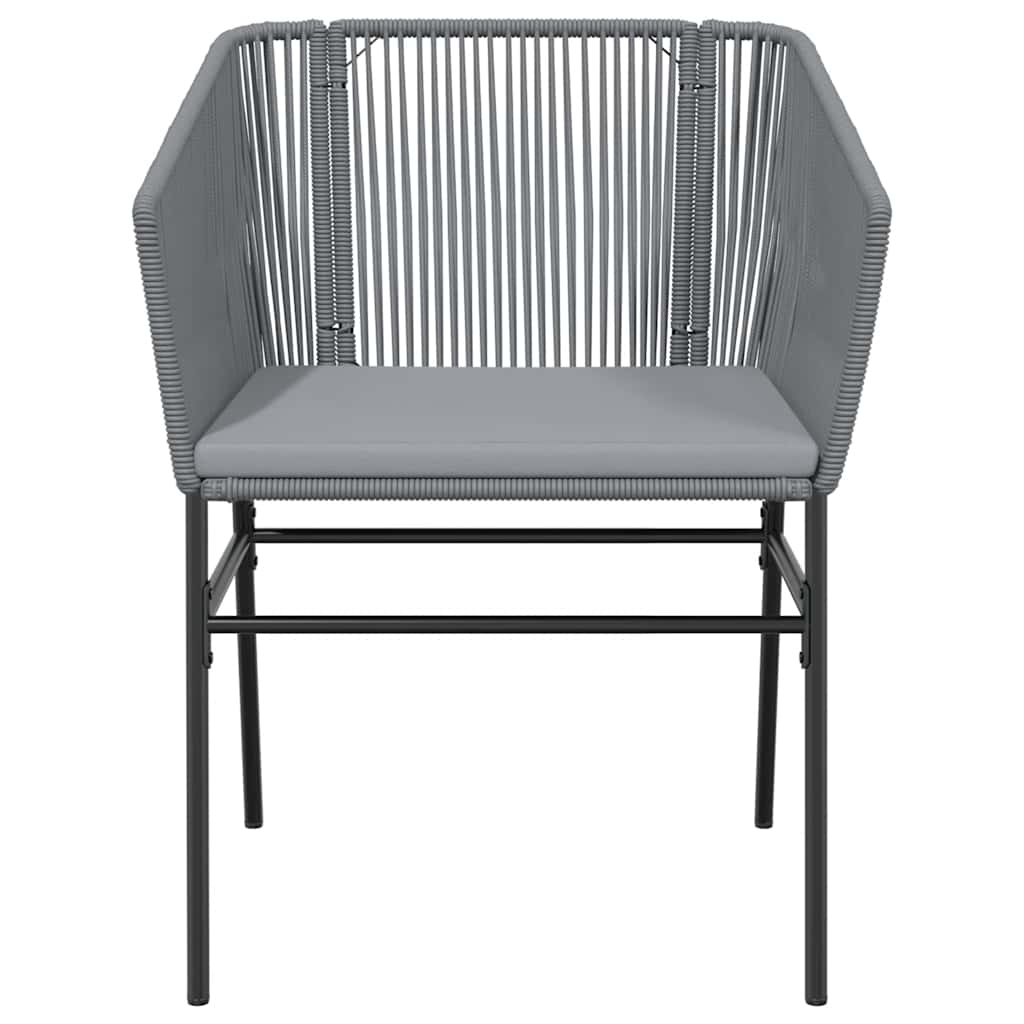 Set da Pranzo da Giardino 3 pz con Cuscini in Polyrattan Vetro