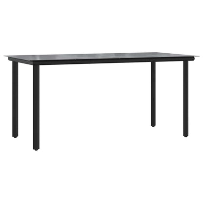 Set da Pranzo da Giardino 7 pz con Cuscini Polyrattan Vetro