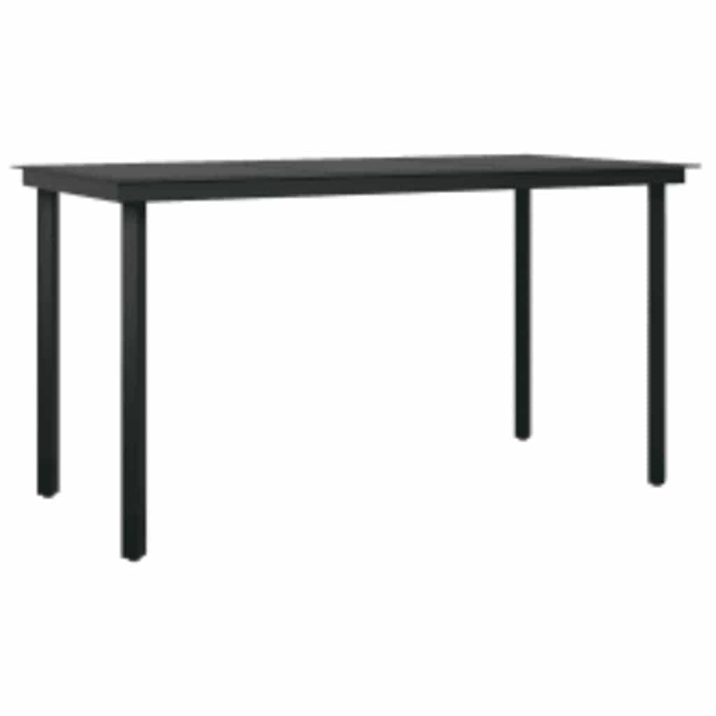 Set da Pranzo da Giardino 5pz Polyrattan Vetro