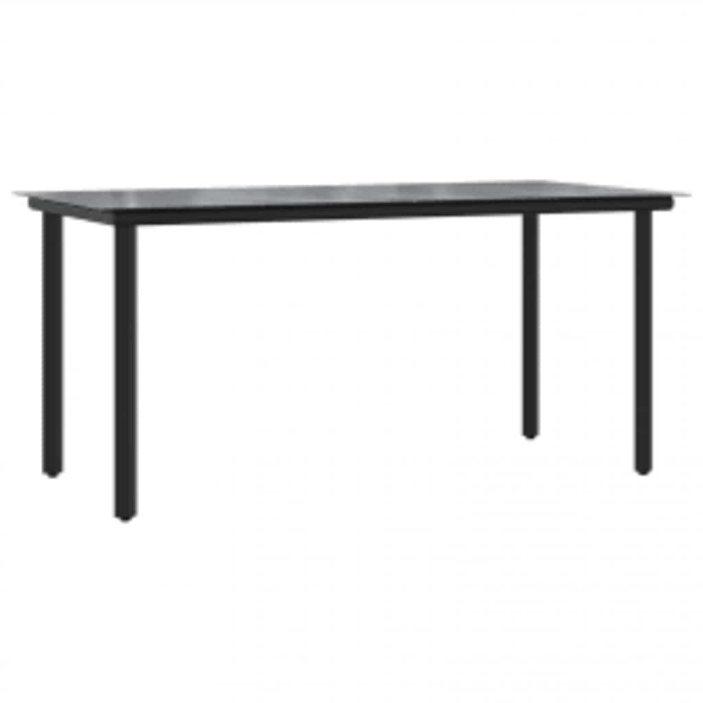 Set da Pranzo da Giardino 5pz Polyrattan Vetro