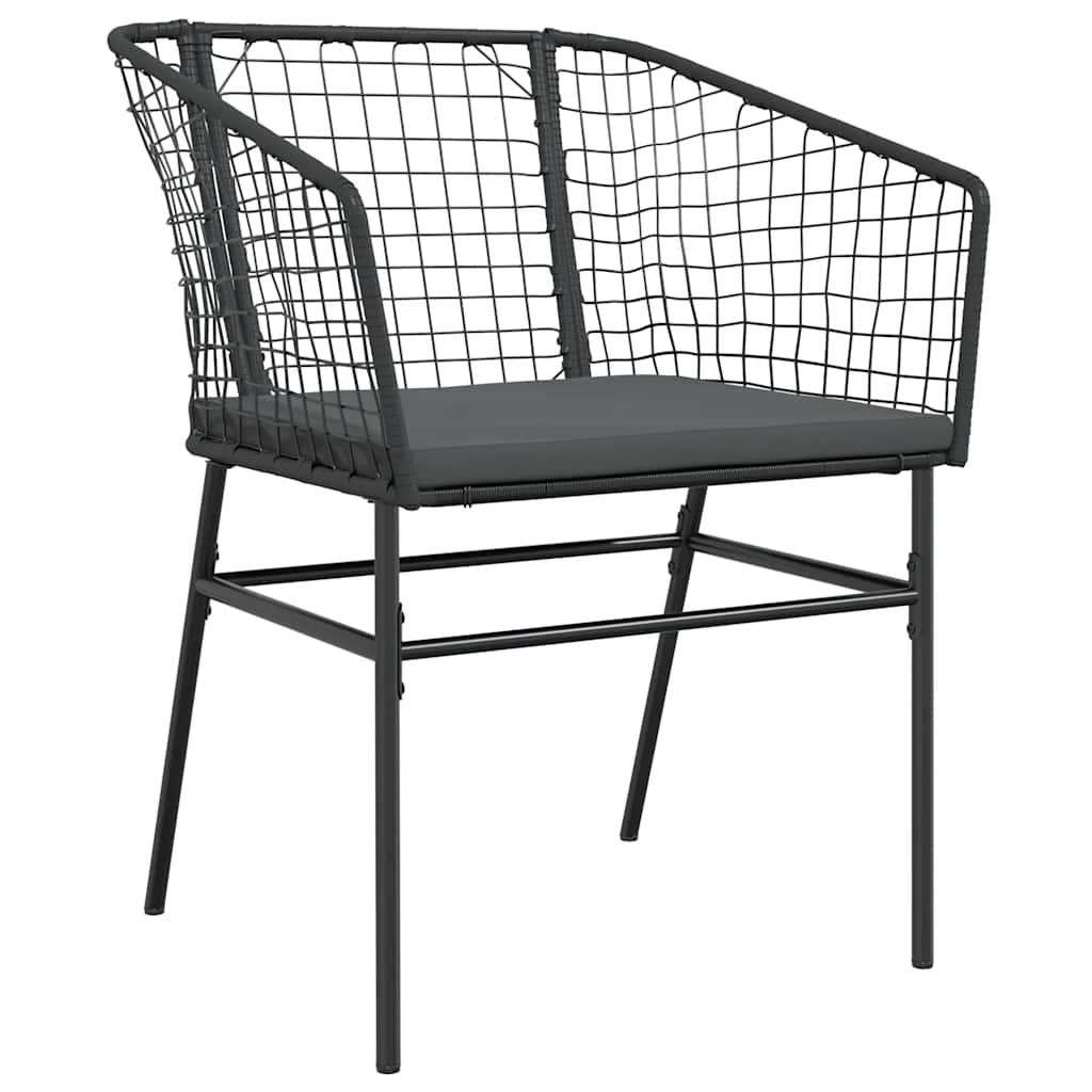 Set da Pranzo da Giardino con Cuscini 5 pz Polyrattan Vetro