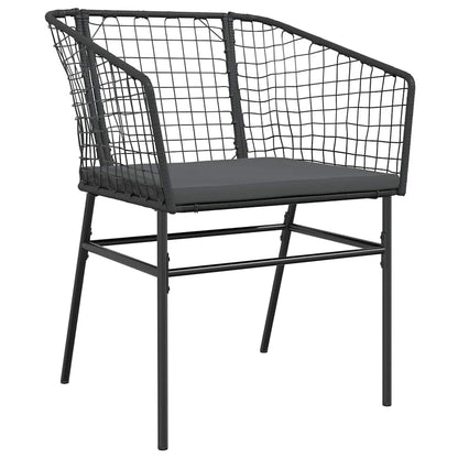 Set da Pranzo da Giardino con Cuscini 5 pz Polyrattan Vetro
