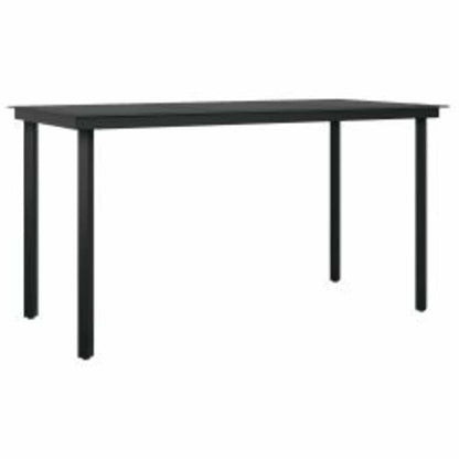 Set da Pranzo da Giardino 5pz con Cuscini Polyrattan Vetro