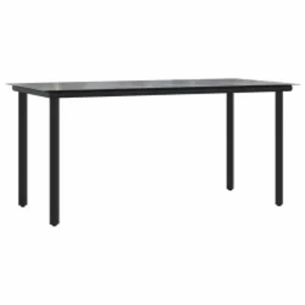 Set da Pranzo da Giardino 5pz con Cuscini Polyrattan Vetro