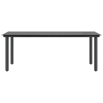 Set da Pranzo da Giardino 9 pz con Cuscini Polyrattan Vetro