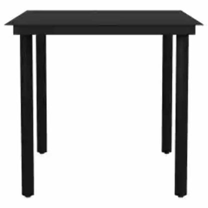 Set da Pranzo da Giardino 3pz con Cuscini Polyrattan Vetro