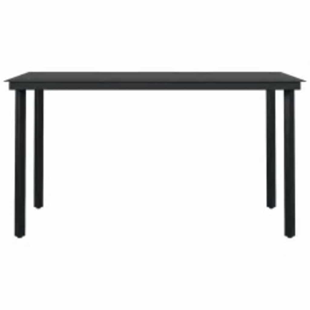 Set da Pranzo da Giardino 5pz con Cuscini Polyrattan Vetro