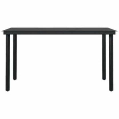 Set da Pranzo da Giardino 5pz con Cuscini Polyrattan Vetro