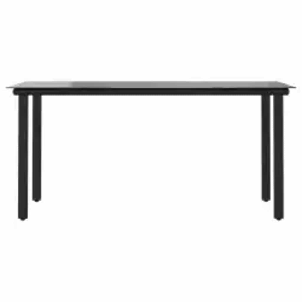 Set da Pranzo da Giardino 5pz con Cuscini Polyrattan Vetro