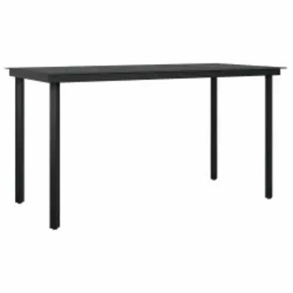Set da Pranzo da Giardino 5 pz con Cuscini Polyrattan Vetro