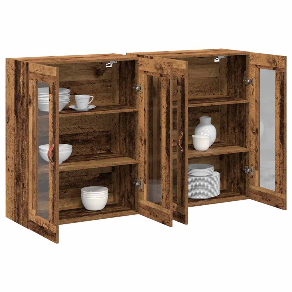 Armadi da Parete 2 pcs Legno vecchio 69,5 x 34 x 90 cm