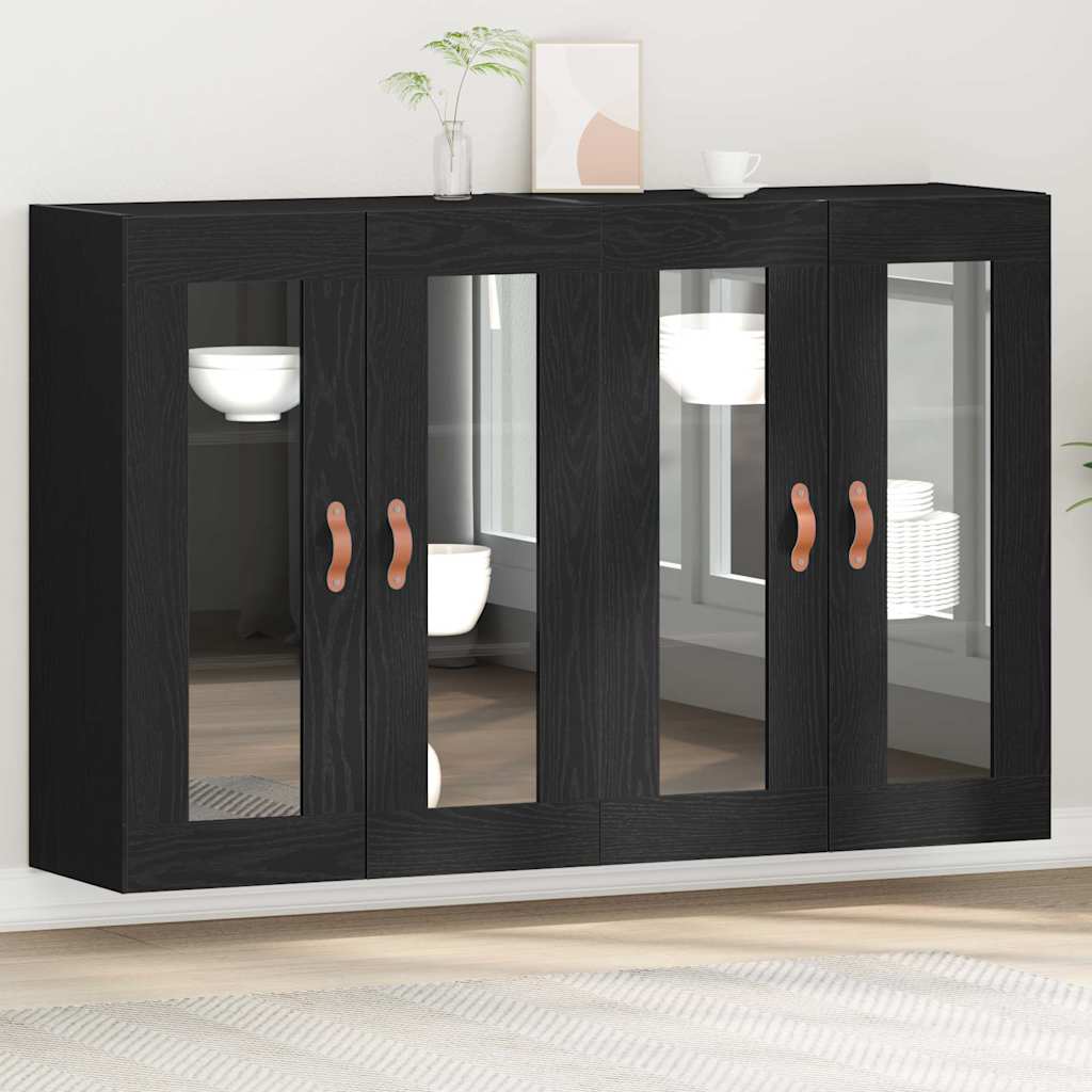 Armadi da Parete 2 pcs Rovere Nero 69,5 x 34 x 90 cm