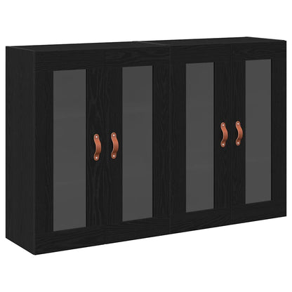 Armadi da Parete 2 pcs Rovere Nero 69,5 x 34 x 90 cm